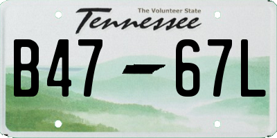 TN license plate B4767L