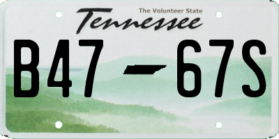 TN license plate B4767S