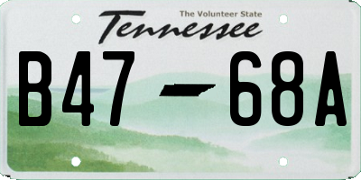 TN license plate B4768A