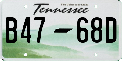 TN license plate B4768D
