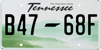 TN license plate B4768F