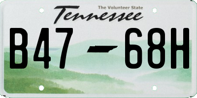 TN license plate B4768H