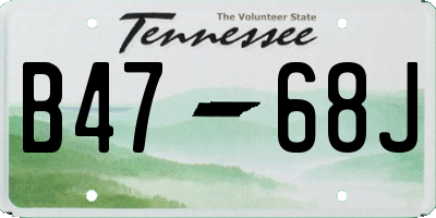 TN license plate B4768J