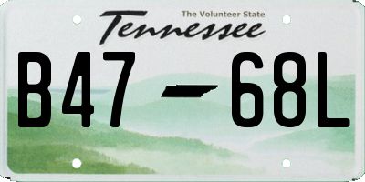 TN license plate B4768L