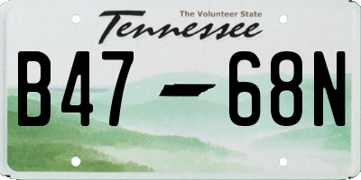 TN license plate B4768N