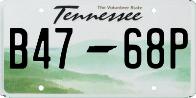 TN license plate B4768P