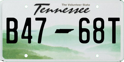TN license plate B4768T