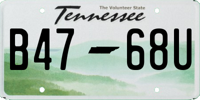 TN license plate B4768U