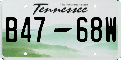 TN license plate B4768W