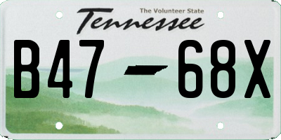 TN license plate B4768X