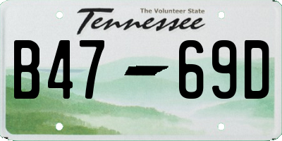 TN license plate B4769D