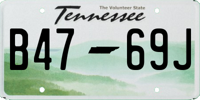 TN license plate B4769J