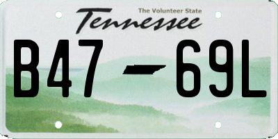TN license plate B4769L