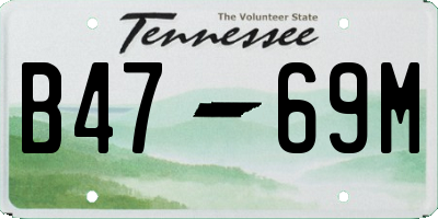 TN license plate B4769M
