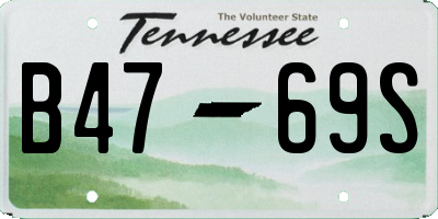 TN license plate B4769S