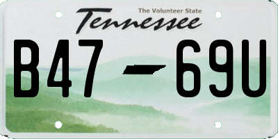 TN license plate B4769U
