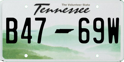 TN license plate B4769W