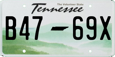 TN license plate B4769X