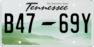 TN license plate B4769Y