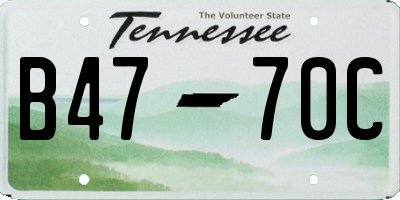 TN license plate B4770C