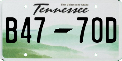 TN license plate B4770D