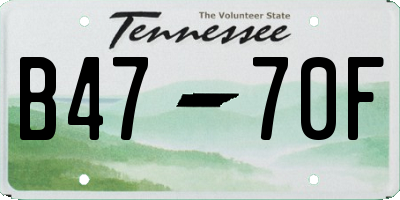 TN license plate B4770F