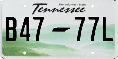 TN license plate B4777L