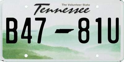 TN license plate B4781U