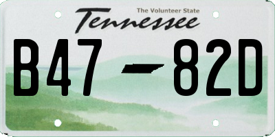 TN license plate B4782D
