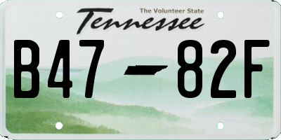TN license plate B4782F