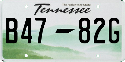 TN license plate B4782G