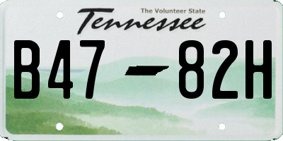 TN license plate B4782H