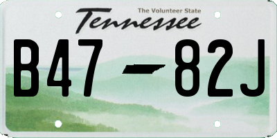 TN license plate B4782J