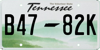 TN license plate B4782K