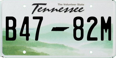 TN license plate B4782M