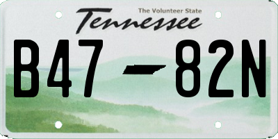 TN license plate B4782N