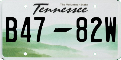 TN license plate B4782W