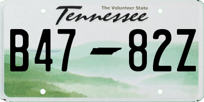 TN license plate B4782Z