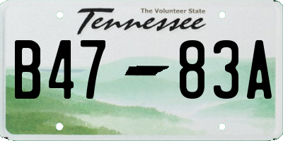 TN license plate B4783A