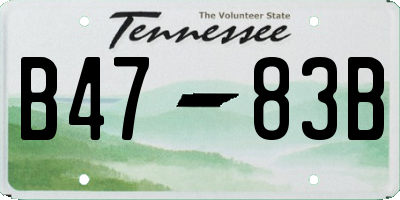 TN license plate B4783B