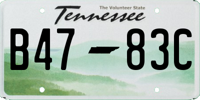 TN license plate B4783C