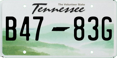 TN license plate B4783G