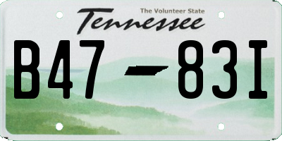 TN license plate B4783I
