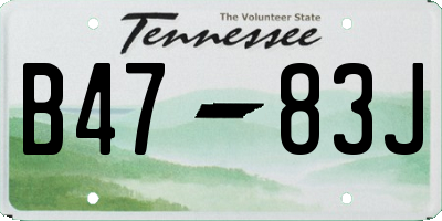 TN license plate B4783J