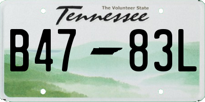TN license plate B4783L