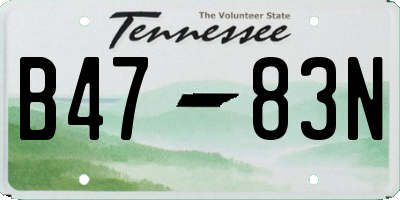 TN license plate B4783N
