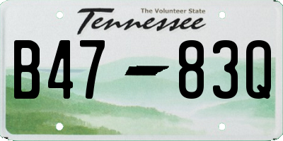TN license plate B4783Q