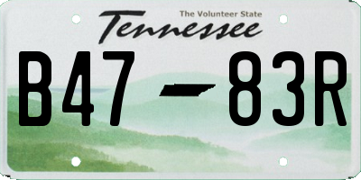TN license plate B4783R
