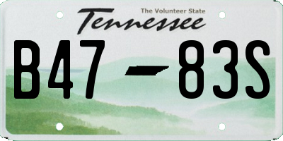 TN license plate B4783S