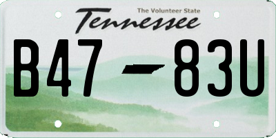 TN license plate B4783U